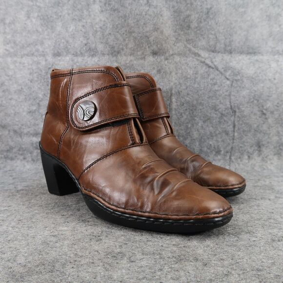 Josef Seibel Shoes Womens 37 Booties Fashion Classic Calla Leather Strap Slouchy - Picture 1 of 16